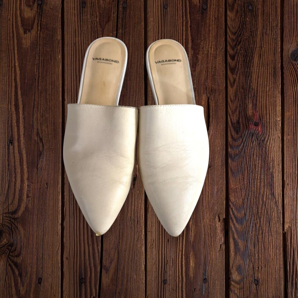 VAGABOND Leather Katlin Slide Flats Pointed Toes Shoes 37 / 6.5 - 7